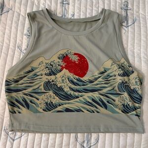 Giant Wave Crop Top plus sized women 3XL